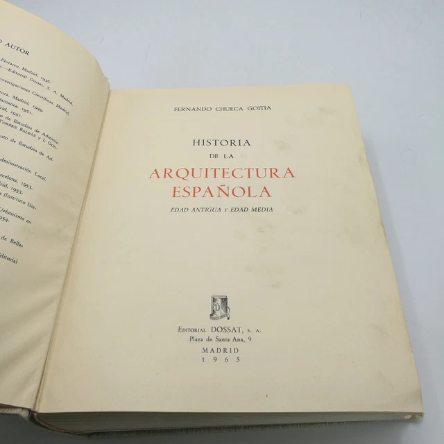 CHUECA GOITIA HISTORY of Spanish Architecture. Ancient & Middle Ages £