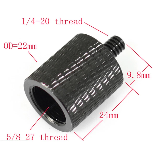 thread adapter microphone stand 5/8" 27 female to 1/4" 20 male camera tripodH_bj