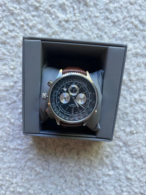 ROTARY AVIATOR GS00100 04 BRN Men s 46mm Stainless Steel Chronograph Watch 89.00 PicClick