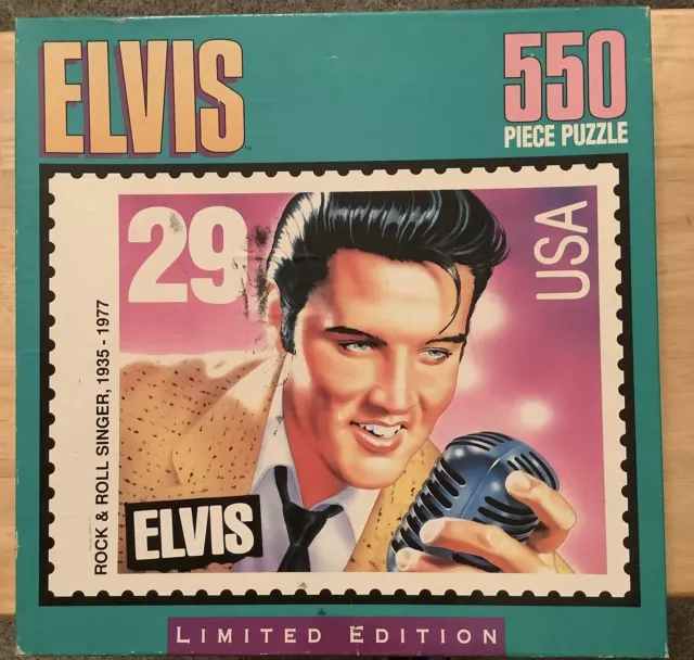 ELVIS Presley Postage Stamp PUZZLE MB 550 Piece 18” x 24”