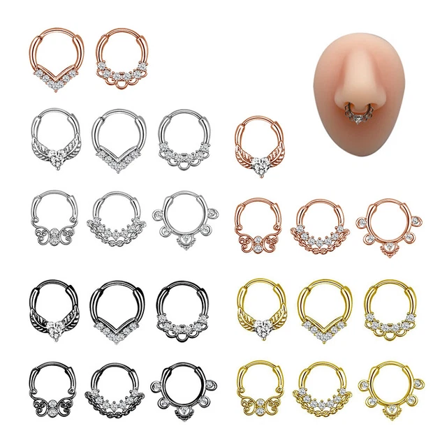Anello Piercing Foglia Fiore Naso Naso Setto Anello Piercing Titanio Acciaio Na'$v