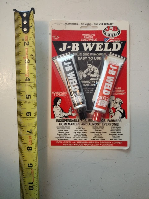 Vintage J-B WELD waterproof EPOXY glue iron steel brass bronze copper JB 8265-S