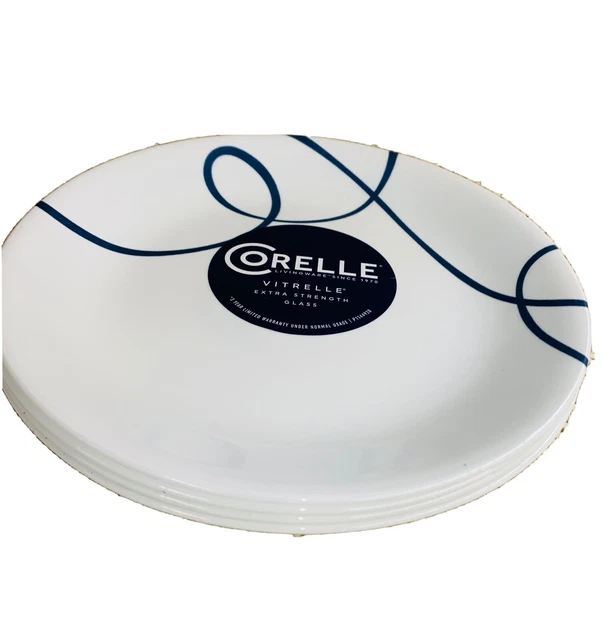 CORELLE LIA SWIRL 8 1/2” Lunch/Salad Plates 4/ Set New! Corelle LIA 8.5