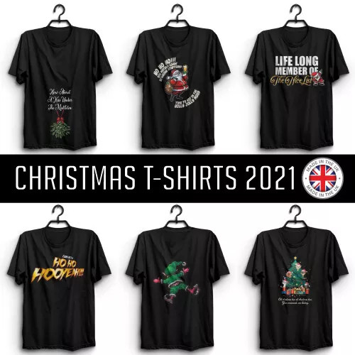 T-shirt uomo Natale divertenti novità t-camicie scherzo t-shirt abbigliamento regalo di Natale 1