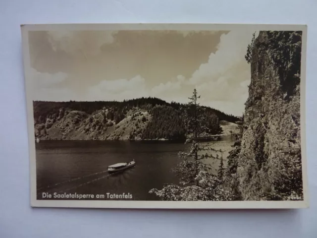 Alte Postkarte Ansichtskarte AK Saaletalsperre am Totenfels