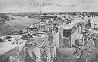 Cpa Maroc Rabat Remparts De La Medersa