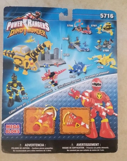 POWER RANGERS DINO Thunder Mega Bloks Red Ranger Figure Lego Blocks ...