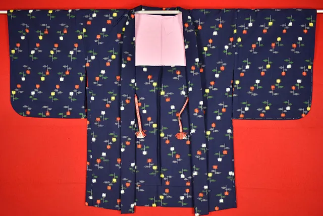 Vintage Japanese Kimono Wool Antique BORO HAORI Kusakizome Woven/B456/525