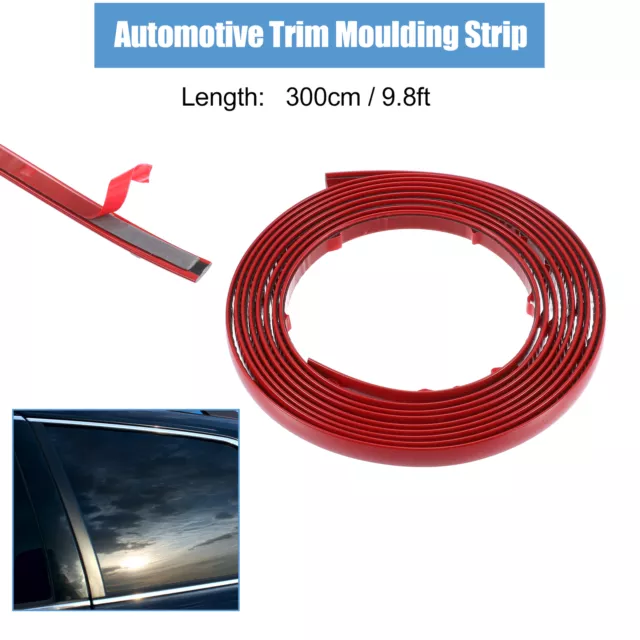 Car Door Edge Guards Scratch Proof Trim Strip 9.8ft Length 0.39inch Wide Red