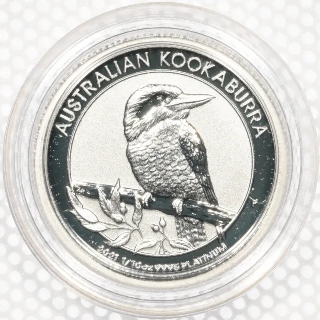 2021 $15 1/10 Oz Platinum Australia Kookaburra - From Roll, In Capsule