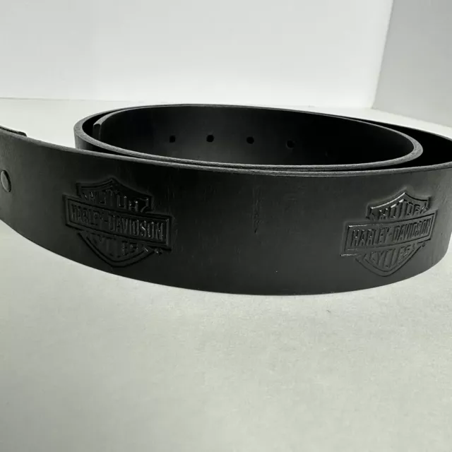 Harley Davidson Logo Black Leather Belt - Size Men's 34 98435 NO BUCKLE