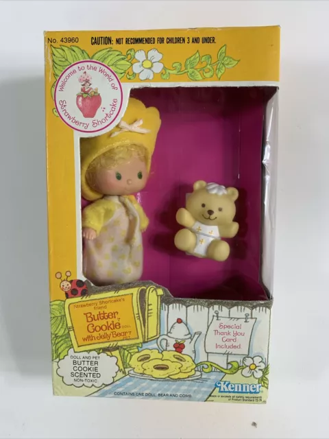 Vintage Kenner Strawberry Shortcake Butter Cookie Doll With Jelly Bear Pet w/Box