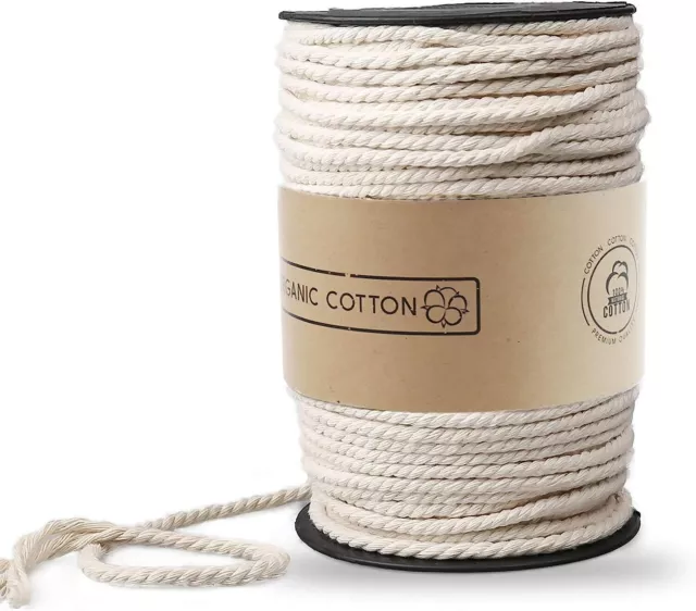 100M Cotton Rope Macrame 5mm Cord Twisted Braided String Dream Catcher Crafts