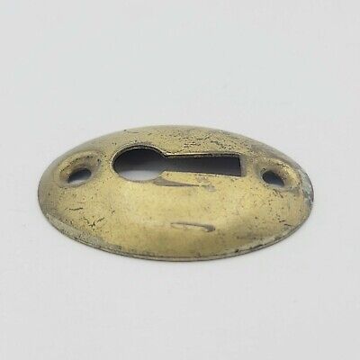 Vintage Oval Brass Skeleton Key hole Escutcheon Salvage Hardware 1 5/8" 3