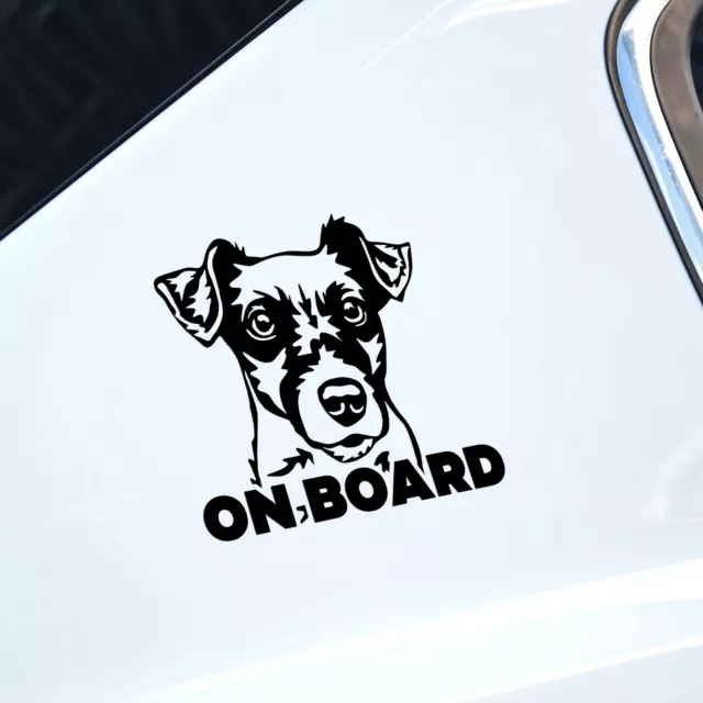 Jack Russell Terrier Dog On Board Vinyl Decal Sticker Car Window Bumper Sticker