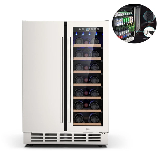 WINE COOLER REFRIGERATOR Builtin Dual Zone W/Cellars Powerful