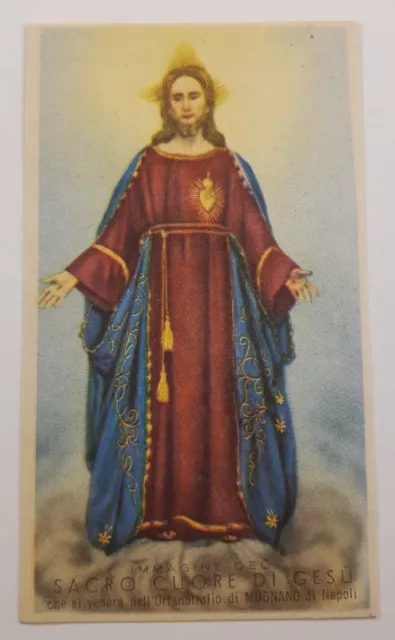 SANTINO EB Sacro Cuore di Gesù HOLY CARD Venerato a Mugnano di Napoli Ed. Eb Ele