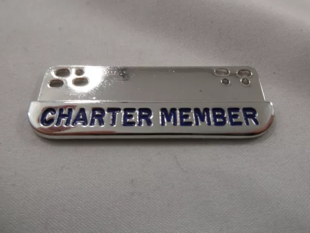 BLACKINTON-NAME BARS HOLDER "CHARTER MEMBER" nickle COLOR - 11/16" X 2"