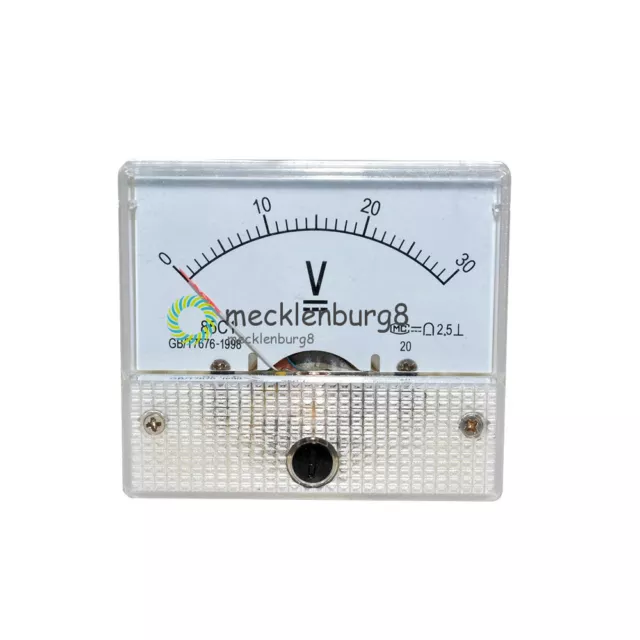 DC 30V Analog Panel Volt Voltage Meter Voltmeter Gauge 85C1 White 0-30V DC