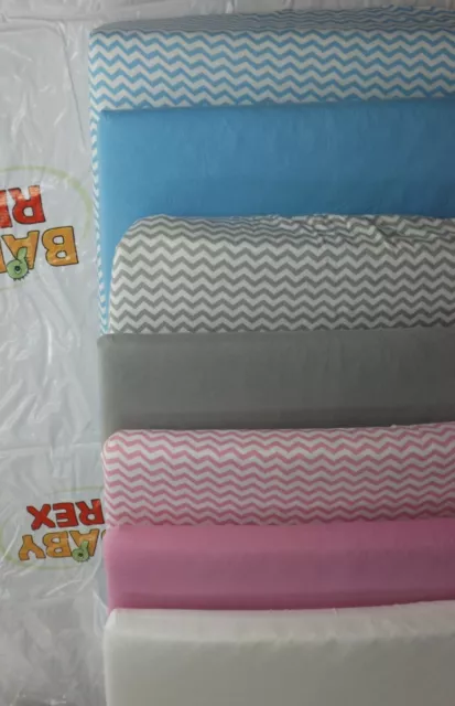 2 x Fitted Sheets to Fit Baby Elegance Kangu bedside Crib Mattress 100% Cotton