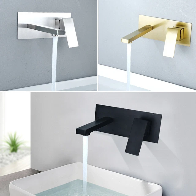 Bathroom Wall Mount Waterfall Hot Cold Water Mixer Tap Bath Shower Faucet Tap
