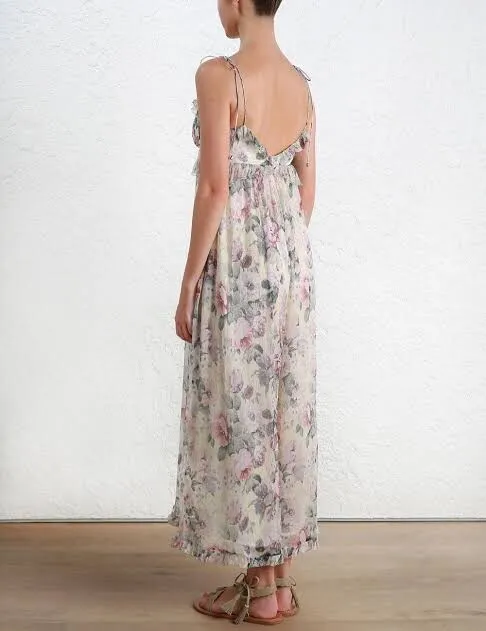 Zimmermann Silk Jasper Floral Ruffle Jumpsuit Size 0 3