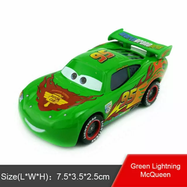 Mattel Disney Pixar Green Lighting Mcqueen 1:55 Metal Diecast Toys Car New Loose