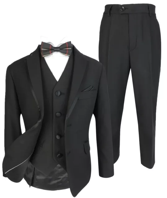 Page Boys Slim Fit Tuxedo Suit Kids Wedding Prom Party Formal Outfit by Romano