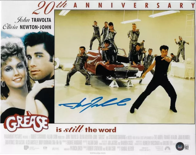John Travolta Signed 11x14 Grease Movie Poster Photo BAS Beckett Witnessed