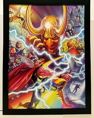 Mighty Thor vs. Loki by Alex Ross 9x12 FRAMED Marvel Comics Art Print Poster