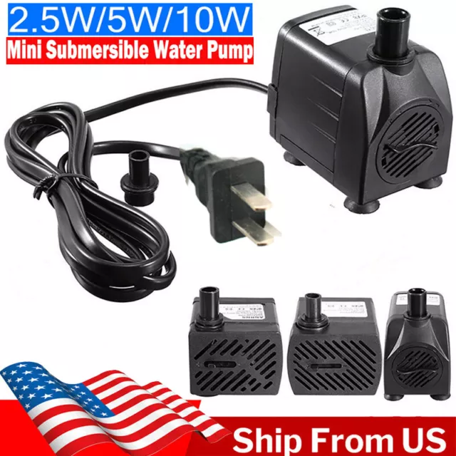 5W 10W Small Mini Submersible Water Pump Fish Tank Pond Aquarium Fountain Pump