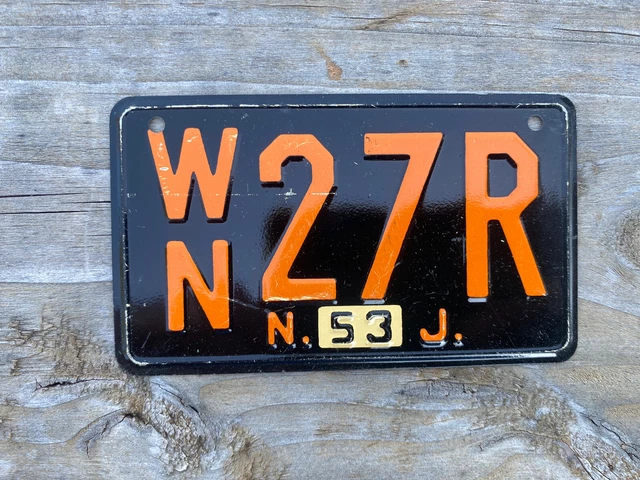 1953 New Jersey ￼Wheaties metal bicycle license plate cereal premium