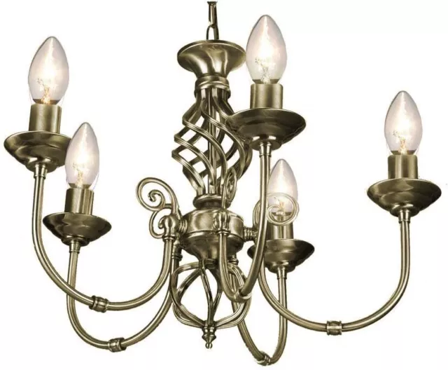 Antique Brass Chandelier Ceiling Light Collection 3, 5 Arm and Wall Light