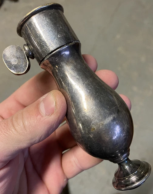 Ancien Manche à Gigot En Métal Argenté – Accessoire Cuisine Vintage Et Déco