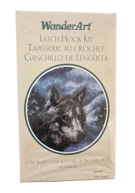 Kit de gancho de pestillo lobo solitario #4784 redondo 24" arte maravilloso carón hecho en EE. UU. nuevo en caja