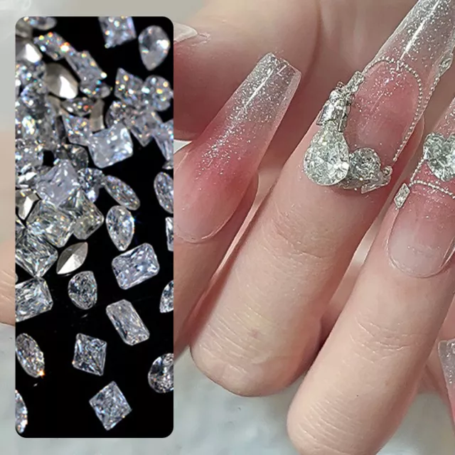5Pcs 3D Nail Art Rhinestones Gems Decorations Bling Crystals Diamantes