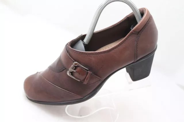 Earth Origins Margaret Womens 7.5 M Brown Leather Heels Ankle Booties