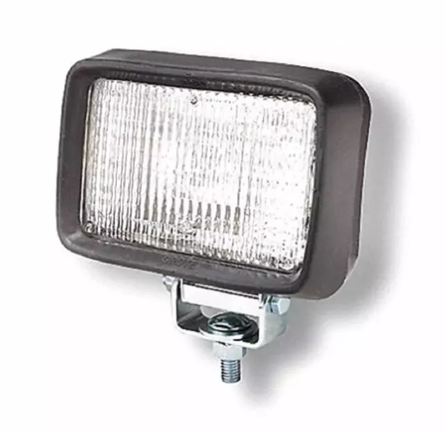 64891 Grote 4" x 6" Rectangular Rubber Flood Work Light Lamp, With Brackets