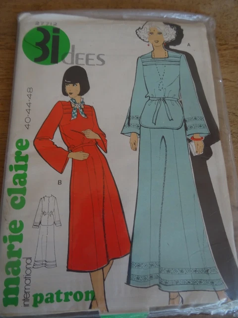 Patron De Robe Vintage Marie Claire – Taille 14/16 Ans – Années 50 – Modèle N°6132 – Couture Rétro