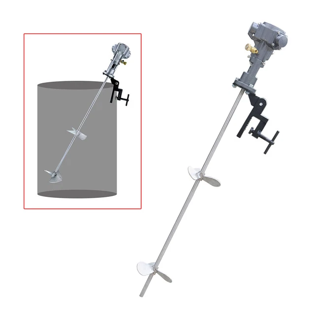 50 Gal Pneumatic Bracket Mixer Tank Barrel Air Mix Stainless Steel Clip Paint US