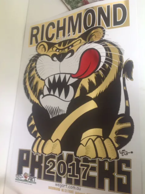 2017 Richmond Tigers WEG Wegart FOIL Premiership Poster FREE POSTAGE 2