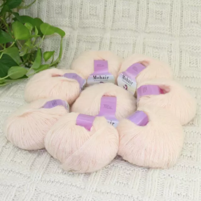 Sale 8BallsX25gr Fluffy Lace Mohair Warm Shawl Rugs Hand Knit Crocheted Yarn 06