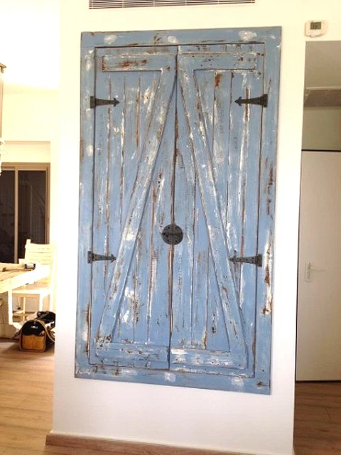 2 T Strap Hinges Wrought Iron Cabinet Door Window Antique Trunk Gate Hand Forged 7