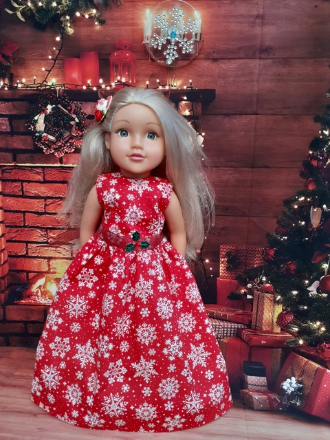 18" DOLL CLOTHES Fits American Girl/Our Generation Dolls - Christmas Party  Dress 10.77 - PicClick UK