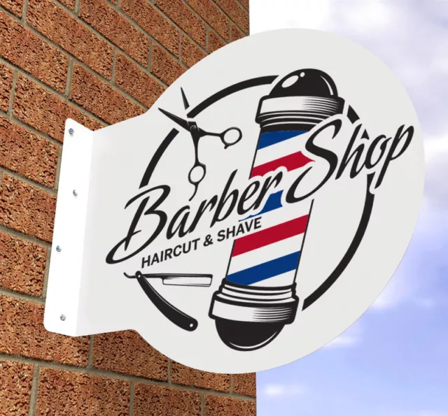 Barber Shop Sign Barbers Pole  Projecting Wall Sign Customisation Available