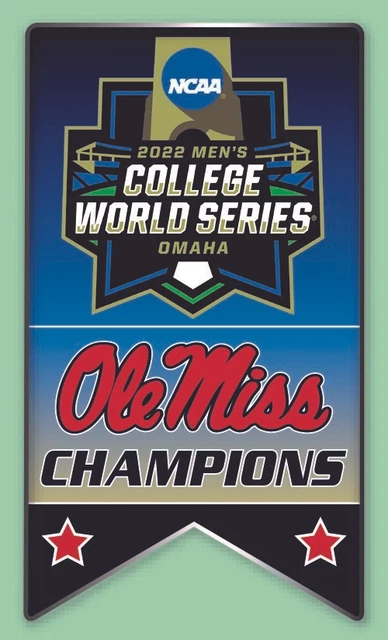 2022 Mens College World Series Ole Miss Rebels Champions Pin Ncaa Baseball Cws