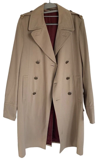 CAPPOTTO UOMO GUCCI beige stile militare Mac trincea overcoat
