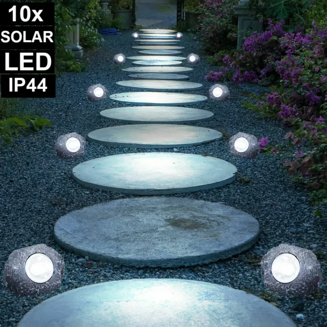 Lampe Solaire de Jardin Sphérique LED Terrasse Pointe D'Extérieur 5er Set