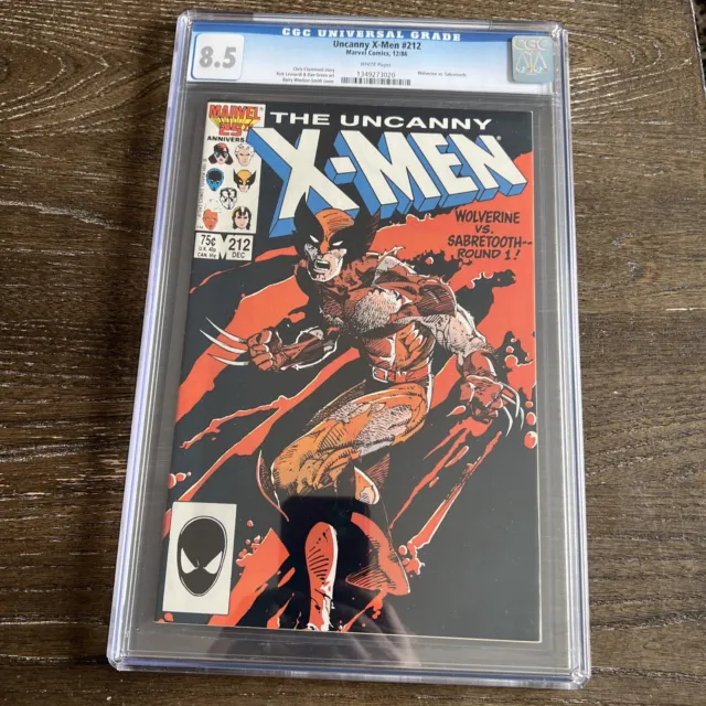 Uncanny X-Men #212 CGC - 8.5 Wolverine Vs. Sabretooth! Marvel 1986