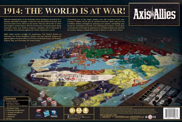 Renegade Game Studio Axis Allies prima guerra mondiale 1914 gioco da tavolo età 12 2-8 pla 3